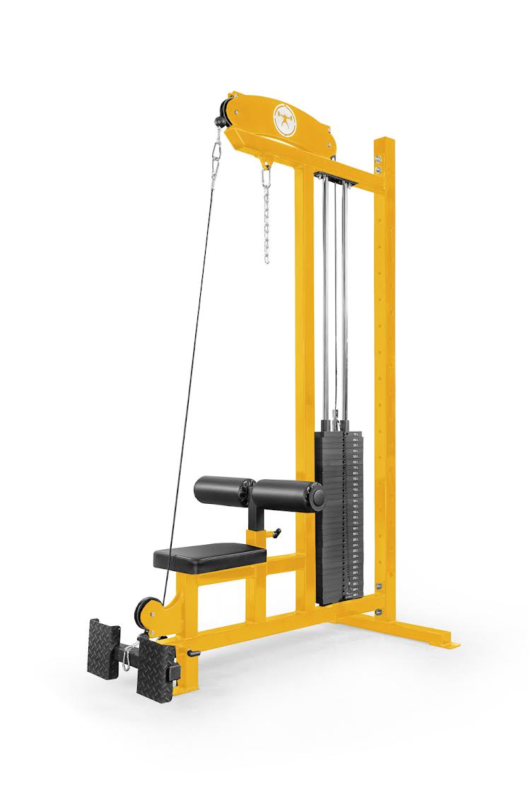 yellow elitefts  Lat Pulldown Machine with Low Row – Selectorized