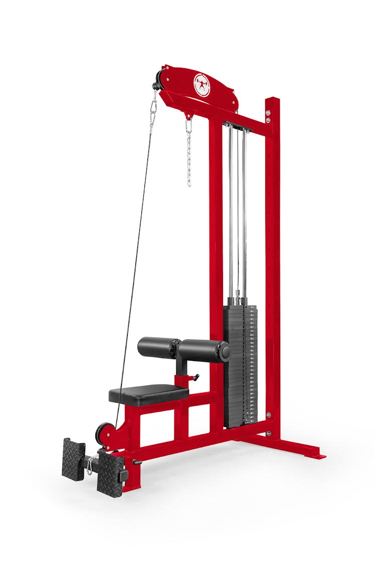 red elitefts  Lat Pulldown Machine with Low Row – Selectorized