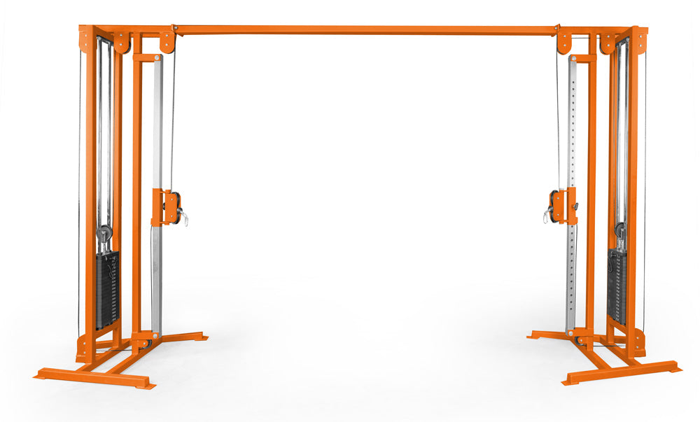 orange elitefts Cable Cross Over with UHMW and Adjustment Pullies - Selectorized