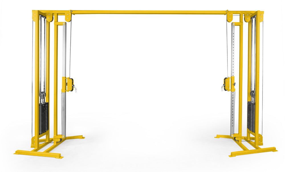 yellow elitefts Cable Cross Over with UHMW and Adjustment Pullies - Selectorized