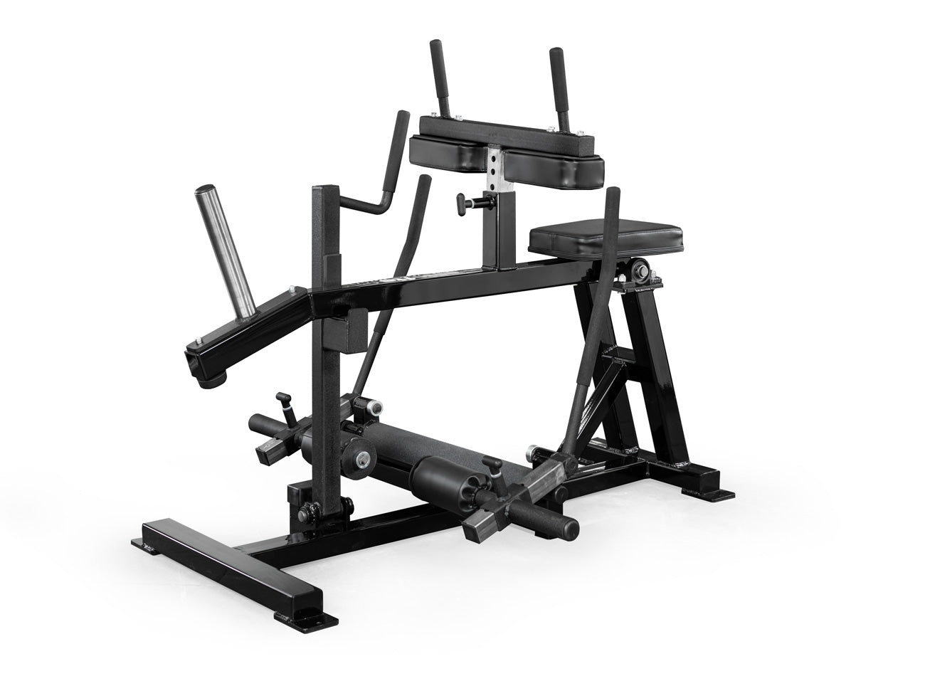 plate loaded seated calf raise black