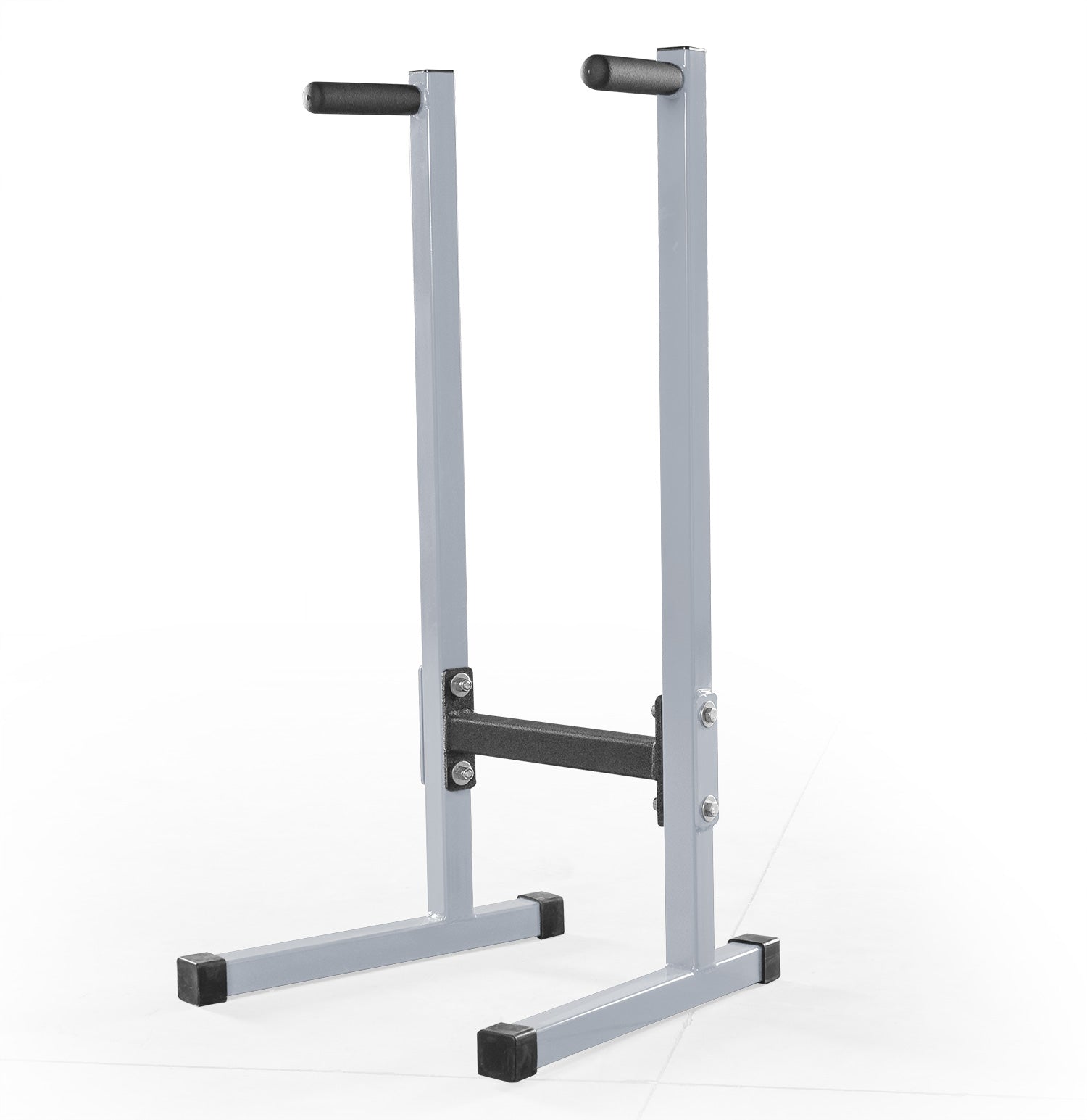 Gray metal pull-up bar on a white background