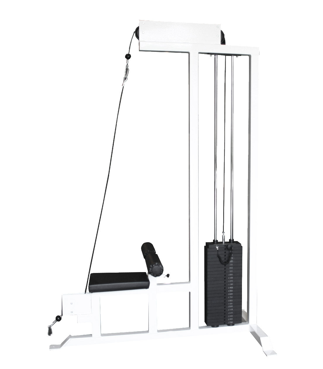 white elitefts  Lat Pulldown Machine with Low Row – Selectorized