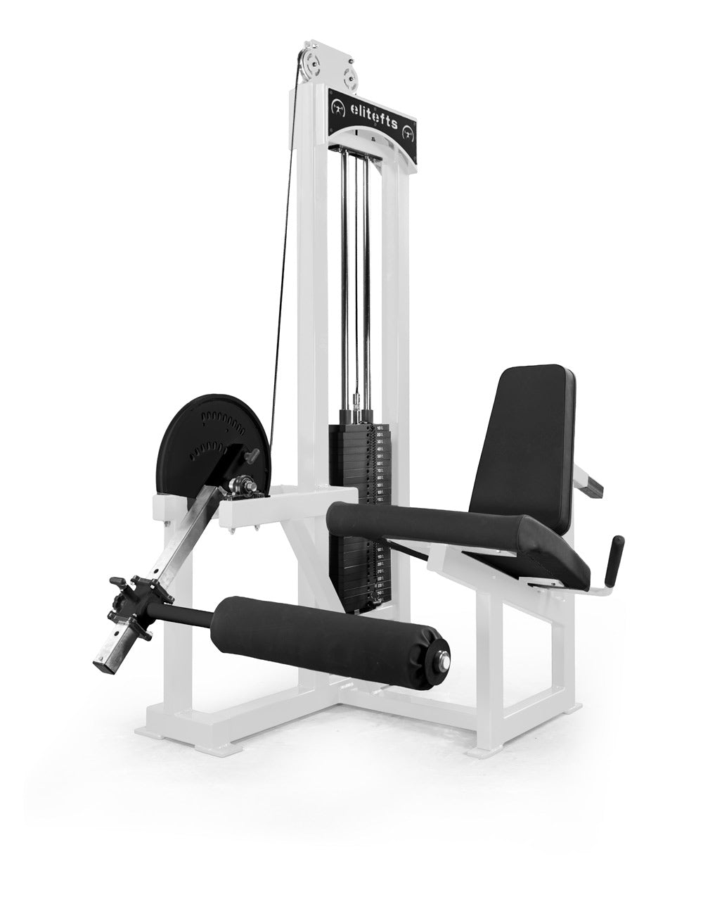 white elitefts Signature Deluxe Leg Extension – Selectorized w/ 250lb Weight Stack