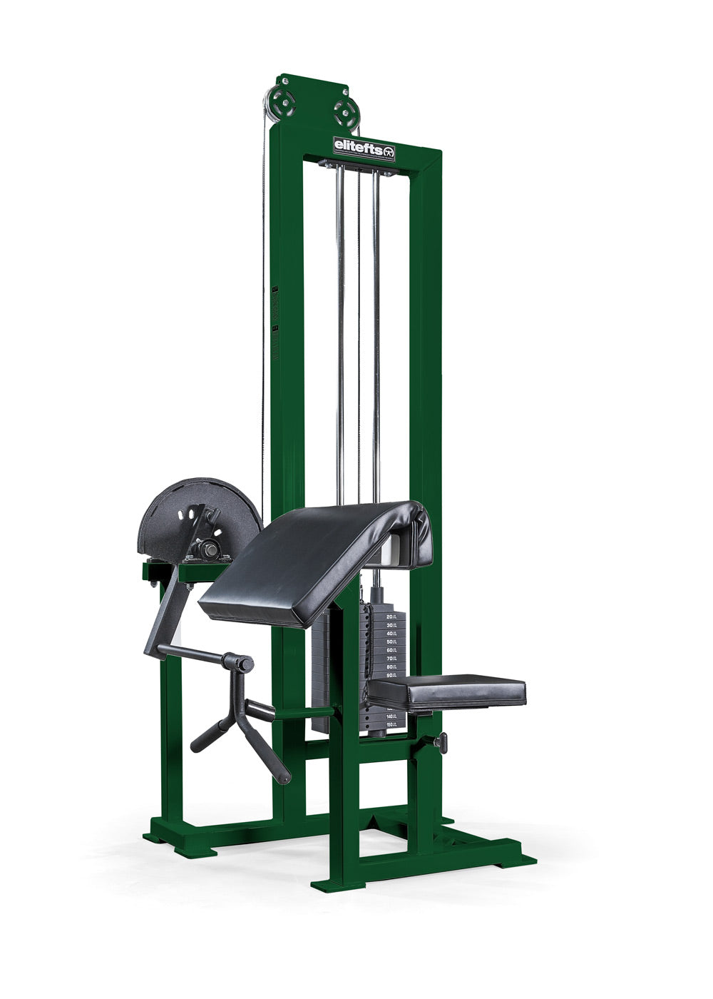 Green gym machine with a white background