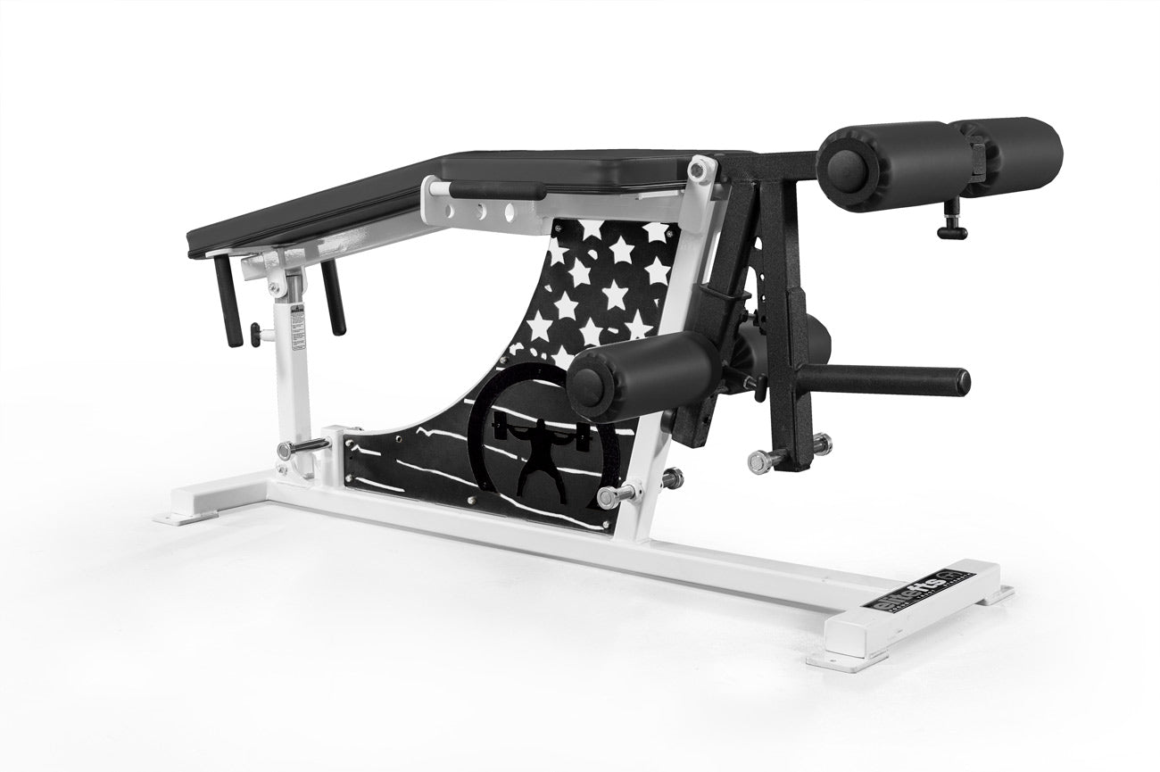 elitefts Signature Leg Ext/Curl Plate Loaded with Adjustable Main Pad & Logo Panel