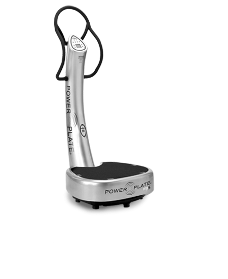 Power Plate vibration machine on a white background